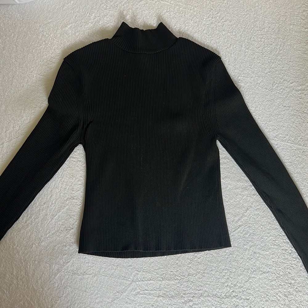 Zara Ribbed Mock Neck Crop Top
